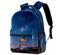 Lsjuee Starry Sky Night Travel Laptop Backpack for Women Men, College School Bookbag Large Backpack Casual Daypack