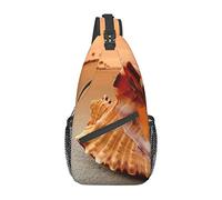 Lsjuee Sunset Over The Sea With The Shell Conch Unisex Casual Diagonal Chest Bag, Multipurpose Crossbody Shoulder Bag Voyage Randonnée Daypack