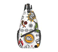 Lsjuee Symboles de la salsa mexicaine sac de poitrine diagonale décontracté unisexe, sac à bandoulière polyvalent sac à dos de randonnée de voyage