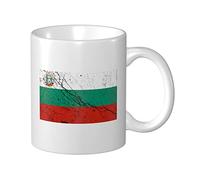 Lsjuee Tasse à café à effet de Texture drapeau de la Bulgarie tasses à impression Double face de 11 oz tasse à thé pour un excellent cadeau tasses à café à la maison de bureau