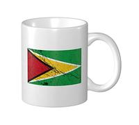 Lsjuee Tasse à café à effet de Texture drapeau de la Guyane | Tasses à impression Double face de 11 Oz, tasse à thé pour un excellent cadeau, tasses à café pour la maison et le bureau