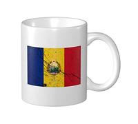 Lsjuee Tasse à café à effet de Texture drapeau de la roumanie, tasses à impression Double face de 11 Oz, tasse à thé pour un excellent cadeau, tasses à café pour la maison et le bureau