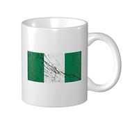 Lsjuee Tasse à café à effet de Texture drapeau du Nigeria 11 Oz tasses à impression Double face tasse à thé pour de grands cadeaux bureau maison tasses à café