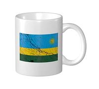 Lsjuee Tasse à café à effet de Texture drapeau du Rwanda tasses à impression Double face de 11 oz tasse à thé pour un excellent cadeau tasses à café à la maison de bureau