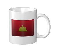 Lsjuee Tasse à café à effet de tricot drapeau du Kampuchea démocratique 11 oz tasses à impression double face tasse à thé pour un excellent cadeau bureau maison tasses à café