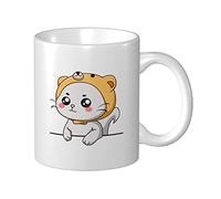 Lsjuee Tasse à café chat mignon et heureux 11 oz tasses à impression double face tasse à thé pour un excellent cadeau tasses à café à la maison de bureau