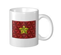 Lsjuee Tasse à café drapeau du nord du Vietnam effet polygone 11 oz tasses à impression double face tasse à thé pour de grands cadeaux bureau maison tasses à café
