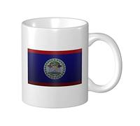 Lsjuee Tasse à café effet tricot drapeau du Belize 11 oz tasses à impression double face tasse à thé pour un excellent cadeau bureau maison tasses à café