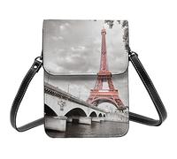 Lsjuee Tower Paris Tower Paris Crossbody Sacs à main pour téléphone portable pour femme, cuir PU mignon imprimé petit portefeuille pour téléphone portable
