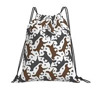 Lsjuee Trotteur Plat Enduit Retrievers Patte Unisexe Simple Loisirs Sac À Cordon, Gym Cordon Sacs, Extérieur Portable Sac À Dos Sacs De Rangement