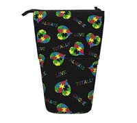 Lsjuee Trousse à Crayons télescopique autisme Debout Pochette à Crayons Papeterie Organisateur Sac, Porte-Stylo Portable pour Bureau école Adolescents Sacs Filles