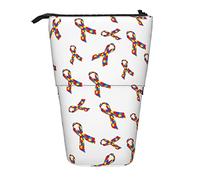 Lsjuee Trousse à Crayons télescopique autisme Debout Pochette à Crayons Papeterie Organisateur Sac, Porte-Stylo Portable pour Bureau école Adolescents Sacs Filles