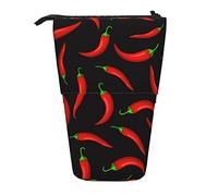 Lsjuee Trousse à Crayons télescopique Hot Pepper Debout Pochette à Crayons Papeterie Sac Organisateur, Porte-Stylo Portable pour Bureau école Adolescents Sacs Filles