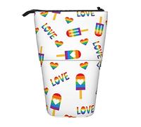 Lsjuee Trousse à Crayons télescopique LGBT Gay Debout Pochette à Crayons Papeterie Organisateur Sac, Porte-Stylo Portable pour Bureau école Adolescents Sacs Filles
