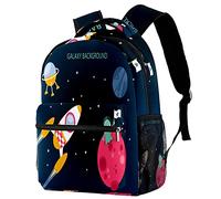Lsjuee Vaisseau spatial extérieur Galaxy Rockets Planet School Backpack Beautiful Bookbag Travel Rucksack 14 Inch Laptop Bag