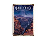 Lsjuee Vintage Cityscape Plaque Grand Canyon Park Star Gazing Vintage Tin Sign Home Office Kitchen Pub Club Cafe Bar Farm Restaurant Collection Décoration murale en métal
