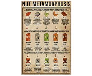 Lsjuee Vintage Metal Tin Signs - Nut Metamorphosis Aluminium Metal Wall Decoration Retro Bar Sign Poster Home Kitchen Bar Room Garage Plate Wall Decor 12"×8"