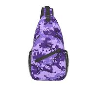 Lsjuee Violet Pixel Camo sacs à bandoulière femmes hommes croix poitrine sac réglable fronde sac à dos sac à bandoulière pour cyclisme voyage Sport randonnée