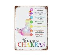 Lsjuee Yoga I Am Chakras I Am DivineRetro Rétro Métal Fer Peinture Tin Sign Décoration Murale Affiche Plaque En Aluminium pour Café Bar Pub Maison Bière Décoration