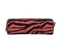 Lsjuee Zebra Red Petite Trousse à Crayons Simple Pen Pouch Boîte de Transport pour Adulte avec Fermeture éclair Lisse Durable Léger pour Sac de Rangement pour Organisateur de Bureau