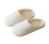 lskdnrufh Chaussons d'hiver silencieux for femme, antidérapants, semelles souples et silencieuses, en coton, for homme, printemps et automne Chaussons moelleux pour l'intérieur(White,40-41)