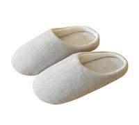 lskdnrufh Chaussons d'hiver silencieux for femme, antidérapants, semelles souples et silencieuses, en coton, for homme, printemps et automne Chaussons moelleux pour l'intérieur(Grey,44-45)