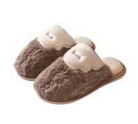 lskdnrufh Chaussons en coton for hommes en automne et en hiver, antidérapants et chauds en peluche for la maison et le ménage for femmes Chaussons moelleux pour l'intérieur(Coffee,44-45)