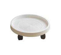 lskdnrufh Plateau de jardinière Rond Mobile en Plastique trempé for bonsaï, for l'extérieur et l'intérieur, avec roulettes(White,Large)