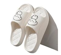 lskdnrufh Sandales Eva Home Soft Slippers Cute Dog Print Slippers Bathroom Anti-slip Sandal Slippers Indoor Home Slippers for Men and Women Sandales Femmes(White,40-41)