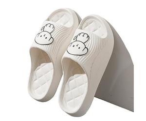 lskdnrufh Sandales Eva Home Soft Slippers Cute Dog Print Slippers Bathroom Anti-slip Sandal Slippers Indoor Home Slippers for Men and Women Sandales Femmes(White,40-41)
