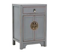 lskdnrufh Table de Chevet Chinoise en Bois Massif de Style Antique, Armoire de Rangement laquée Vintage, Table d'appoint à Un tiroir et à Double Porte avec quincaillerie en Laiton