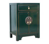 lskdnrufh Table de Chevet Chinoise en Bois Massif de Style Antique, Armoire de Rangement laquée Vintage, Table d'appoint à Un tiroir et à Double Porte avec quincaillerie en Laiton