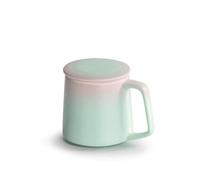 lskdnrufh Tasse à thé avec anse, tasse à thé chinoise en céramique, avec infuseur et couvercle, 325 ml, vert, rose, violet, jaune(Green)