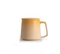 lskdnrufh Tasse à thé avec anse, tasse à thé chinoise en céramique, avec infuseur et couvercle, 325 ml, vert, rose, violet, jaune(Yellow)