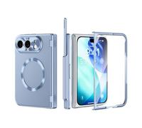 LSKOZU Coque Antichoc Compatible avec iPhone Duo (Bleu) | Protecteur d'écran intégré, Protection de charnière, Porte-stylo, Compatible avec la charge sans fil