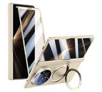 LSKOZU Coque pour Honor Magic V5, Étui Léger Et Ultra-Fin avec Protecteur D'écran Intégré, Protection De Charnière, Support D'anneau Rotatif, Compatible avec La Charge sans Fil (doré)