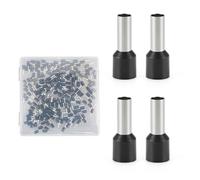 Lsnisni 200 Pièces Cosse a Sertir 1.5mm²x8mm, Embouts de Câble Isolés Connecteurs de Bornes à Fil, Âme Cuivrée à Haute Conductivité, Kits Bornes et kits pour Automobiles Électriciens（Noir）