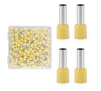 Lsnisni 200 Pièces Cosse a Sertir 6mm²x12mm, Embouts de Câble Isolés Connecteurs de Bornes à Fil, Âme Cuivrée à Haute Conductivité, Kits Bornes et kits pour Automobiles Électriciens（Jaune）