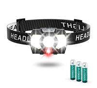 Lsnisni Lampe Frontale LED à Piles AAA (Incluses), 1 Pièce 1500 Lux Torche Frontale Puissante, 7 Modes et Lumiere Rouge, Etanches IPX5 pour Enfants et Adultes Camping, Jogging, Pêche