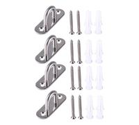 LSNNMU Lot de 4 crochets plafond en acier inoxydable 304, plaque à œillet, boucle U, vis montage, fixation murale multifonctionnelle Pour Fixation(8x2.5cm)