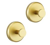 LSNNMU Lot de 6 crochets à ventouse en acier inoxydable noir et or, sans perçage, for salle bain chambre Pour Cuisine(Glod)