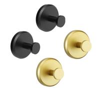 LSNNMU Lot de 8 crochets à ventouse en acier inoxydable noir et or, sans perçage, for salle bain chambre Pour Cuisine