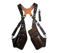 LSNNMU Sac à BandoulièRe Double éPaule Sac à bandoulière rétro, portefeuille, sac aisselle, vélo, moto, téléphone portable, outils(Brown)