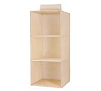 LSNNMU Sac de Rangement Suspendu for Garde-Robe Portable 1/2/3/4 Couches, Cintre for tiroir Mezzanine, Organisateur for Placard pour Tements Rangement(Beige,S)