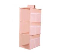 LSNNMU Sac de Rangement Suspendu Multicouche for Garde-Robe, Organisateur vêtements, sous-vêtements Pliables, Soutien-Gorge, Chaussettes, Sac, Placard pour Tements Rangement(Pink 3Layer)