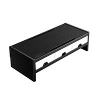 LSNNMU Support de moniteur bureau, support d'écran d'ordinateur portable avec 3 tiroirs, boîte rangement, organisateur for PC Pour Les Bureaux(Double-Black white)