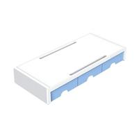 LSNNMU Support de moniteur Riser ordinateur support bureau d'ordinateur avec 3 tiroirs boîte rangement organisateur for à domicile portable PC Pour Les Bureaux(Single -White blue)