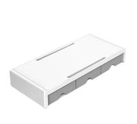 LSNNMU Support de moniteur Riser ordinateur support bureau d'ordinateur avec 3 tiroirs boîte rangement organisateur for à domicile portable PC Pour Les Bureaux(Single -White gray)