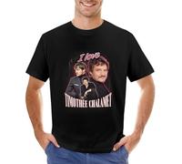 LSNUO I Love Timothee Chalamet Pedro Pascal Cursed Fan Collage T-Shirt Summer Clothes Funny t Shirt Mens Funny t Shirts Black