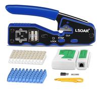 Lsoar Kit d'outils de sertissage RJ45 Ethernet RJ45 Cat5e Cat6, Sertisseuse Multicouche, Pinces à Sertir